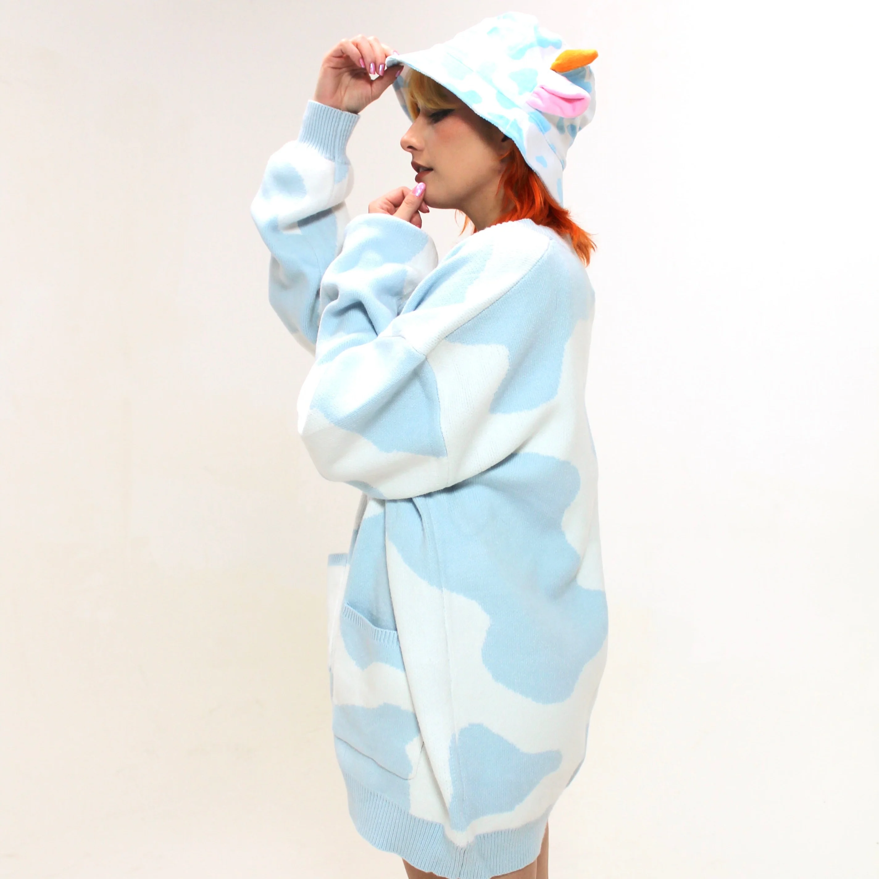 Baby Blue Cow Bucket Hat - Image 4