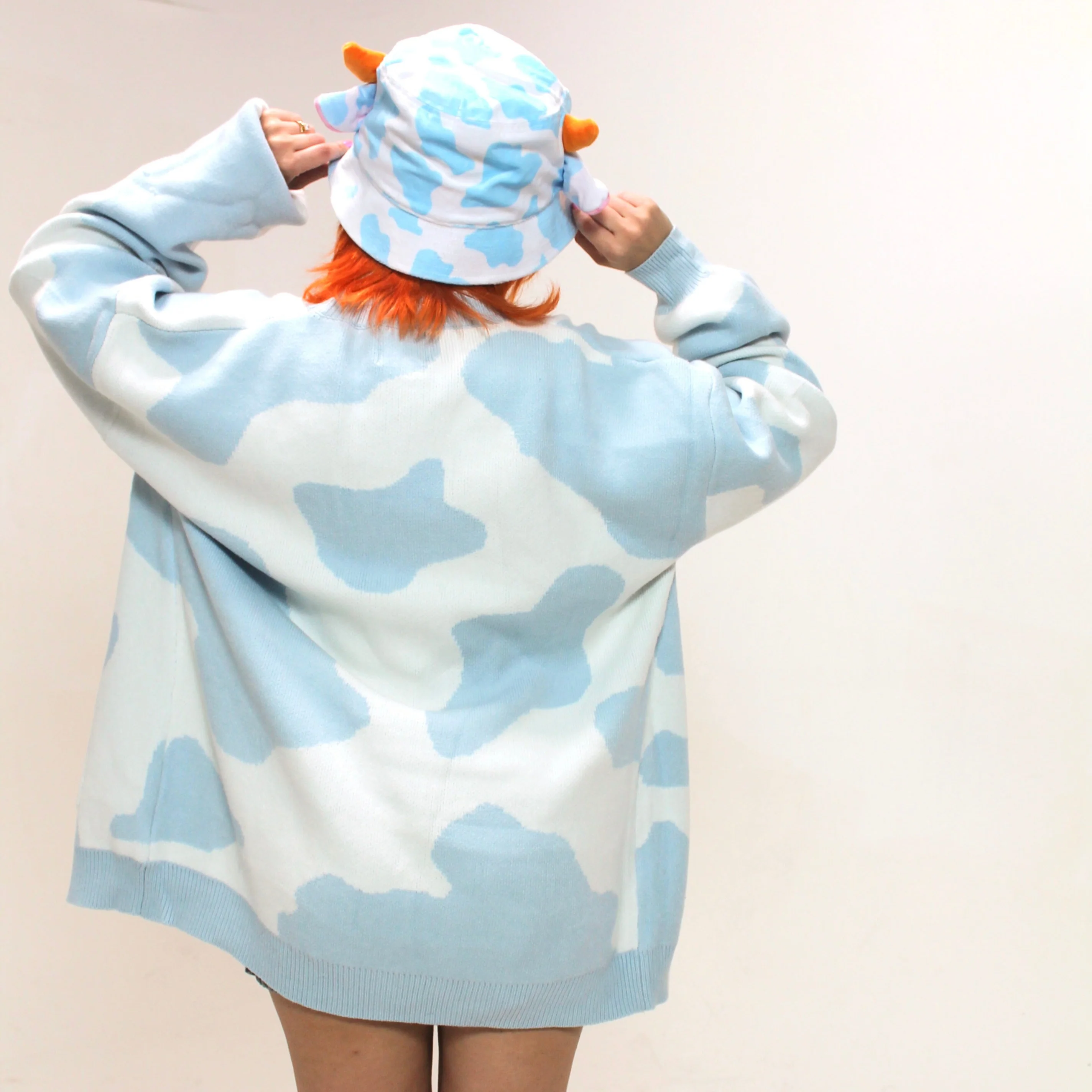 Baby Blue Cow Bucket Hat - Image 3